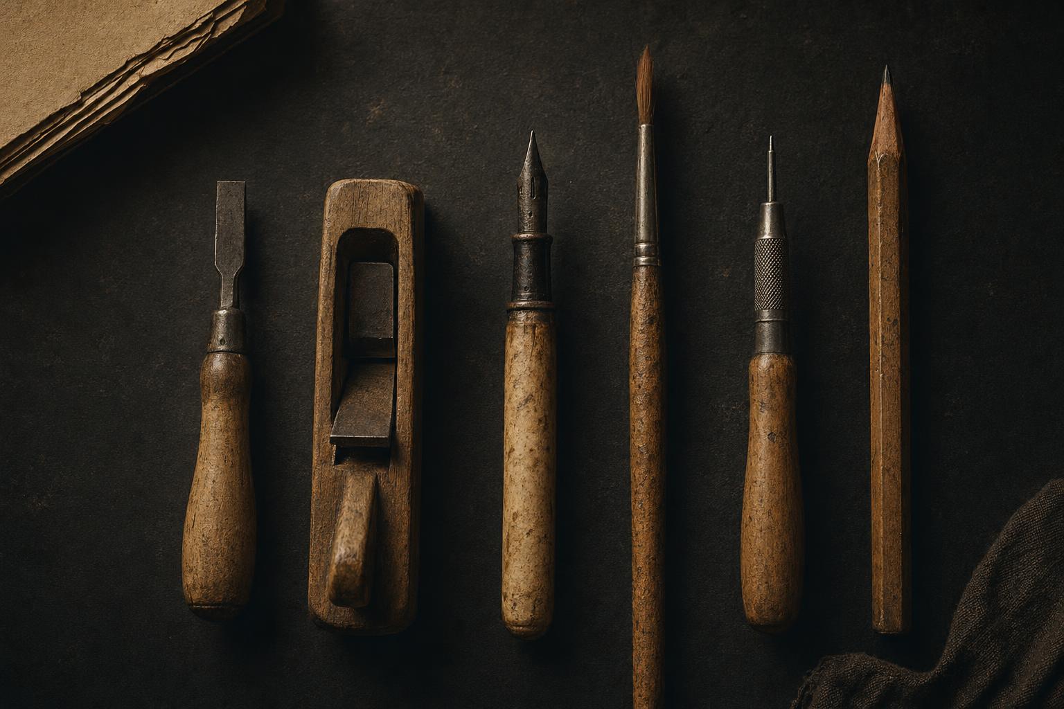 여러 손이 서로 다른 도구를 들고 있는 풍경 — 표면은 달라도 쥐는 방식은 같다